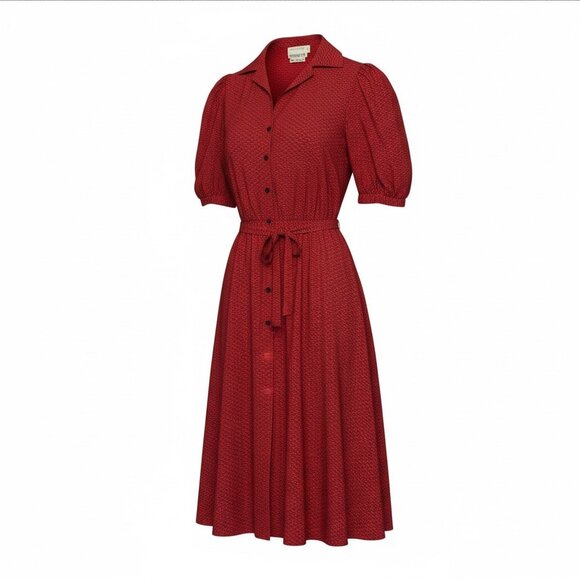 Bergdorf Goodman Vintage Red Swing Dress - Picture 1 of 4